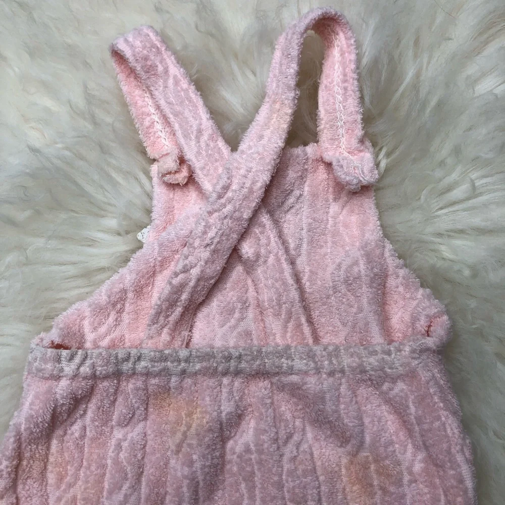 Vintage newborn pink terry cloth romper onesie - Picture 5 of 5